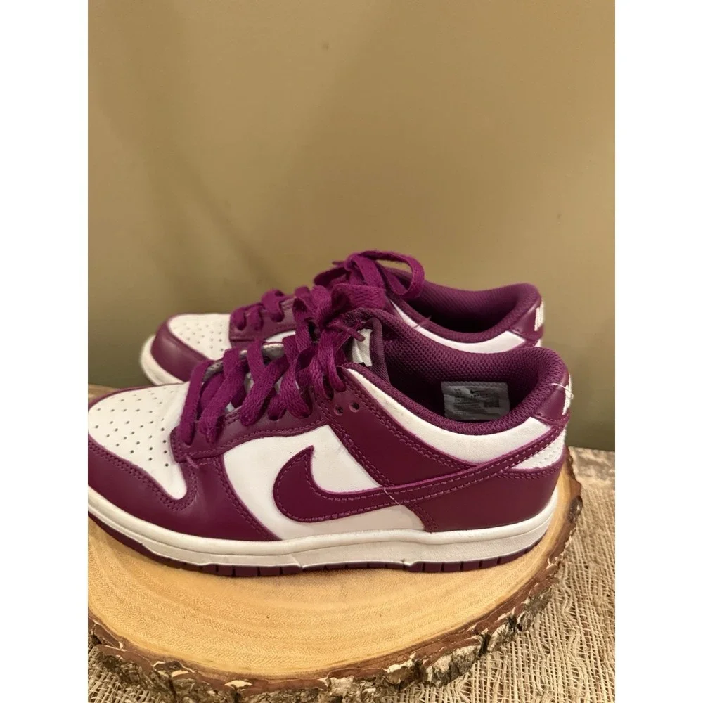 Nike Dunk Low White Purple Leather - Size Kids 4Y FB9109-110